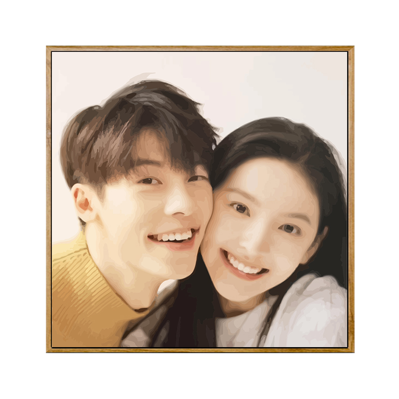 diy数字油画定制情侣照片手工填色画0基础制作创意生日礼物油彩画