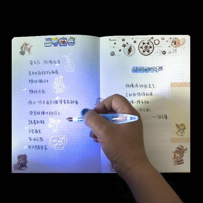 【紫光下的秘密】BANMI隐形墨水荧光墨水蘸水笔钢笔创意彩墨绘画