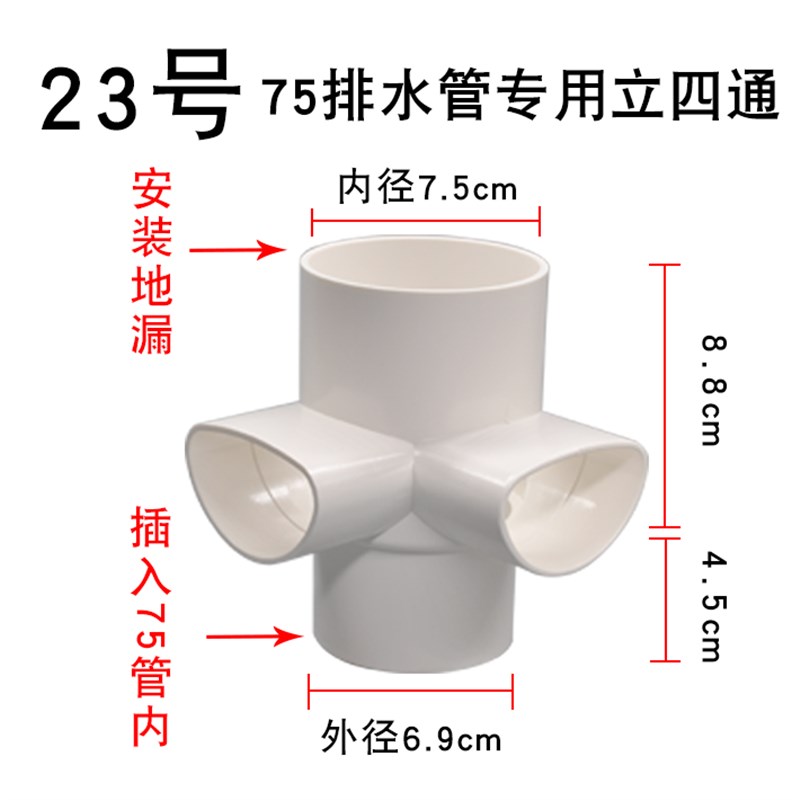 75管地漏移位器,地漏移位三通