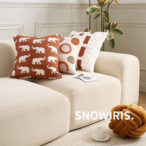 可爱动物抱枕橙色艺术客厅沙发靠垫大象汽车床上靠枕儿童装饰腰枕