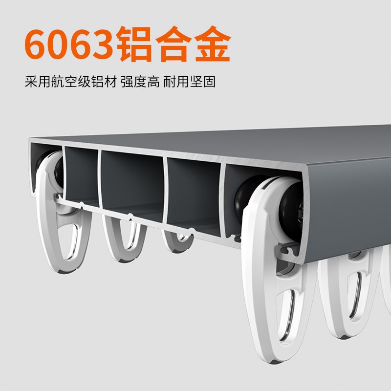 双层双排窗帘轨道窗帘一整套挂钩式滑轨顶装双轨静音杆轴承滑道