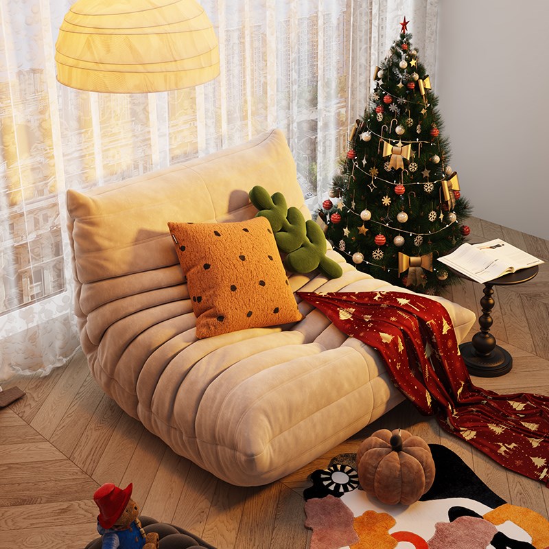 毛毛虫懒人沙发北欧轻奢风休闲榻榻米卧室客厅单人椅阳台网红躺椅