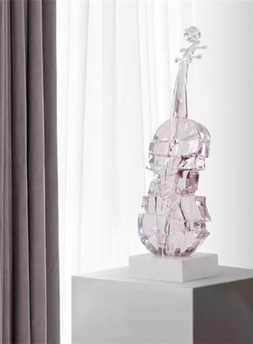 轻奢高级感小提琴艺术摆件高档客厅玄关电视柜样板房软装饰品雕塑