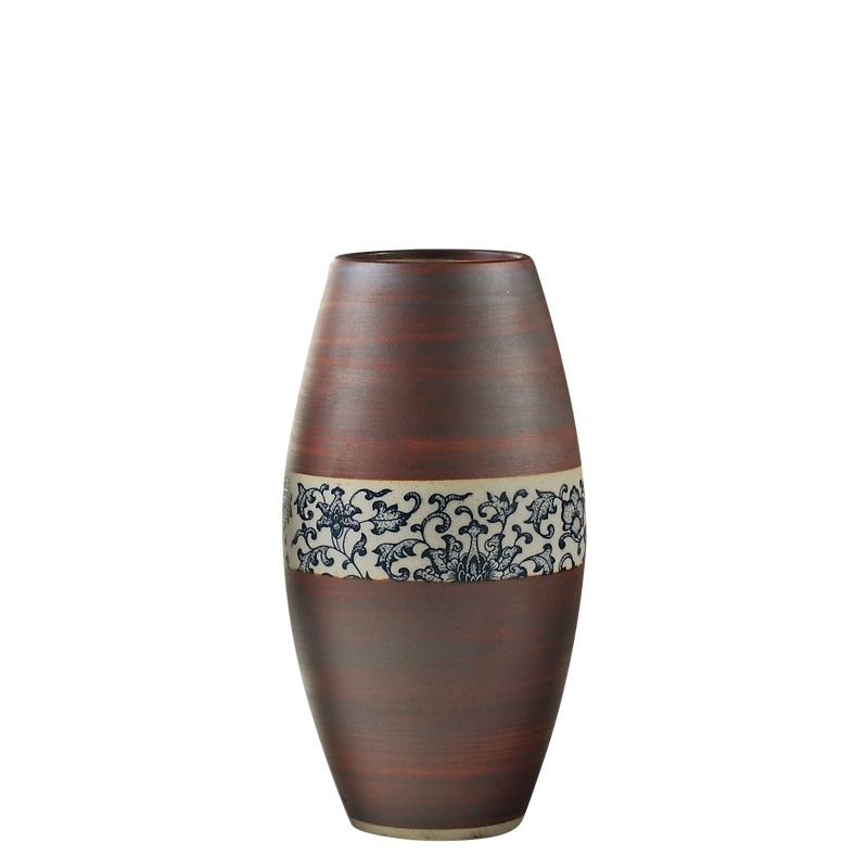 景德镇陶瓷花瓶摆件客厅插花花器玄关台面装饰复古大陶罐土陶花盆