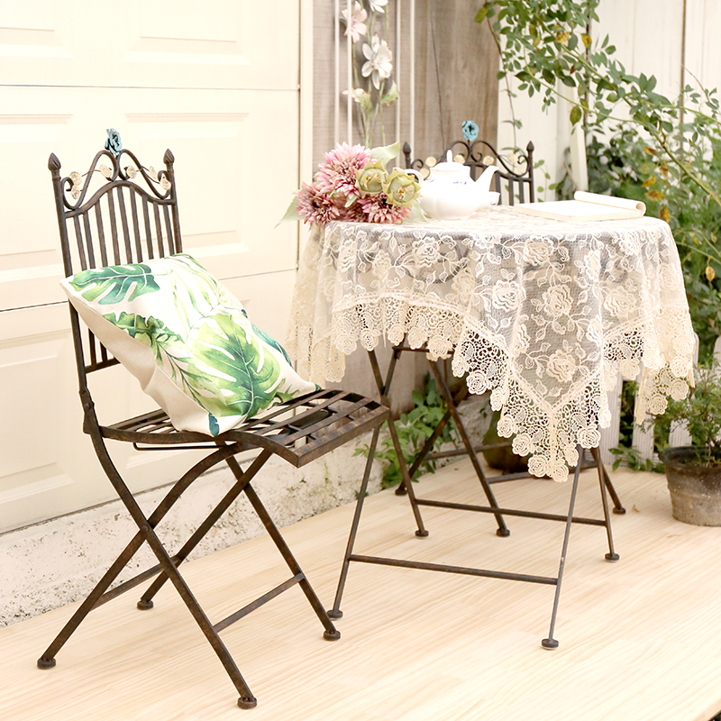 美式户外桌椅套装复古做旧铁质折叠桌椅花园庭院别墅阳台休闲桌椅