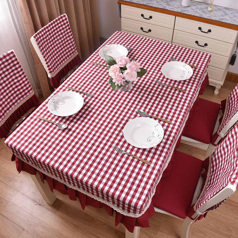 美式餐桌布茶几桌布台布布艺长方形桌布罩套格子布桌罩小清新桌布