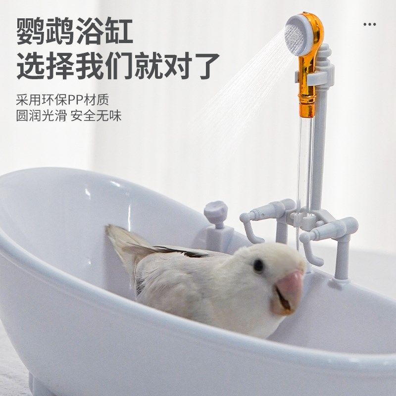 鹦鹉洗澡盆自动循环小鸟洗澡盆大号电动洗澡神器鹦鹉玩具解闷自嗨