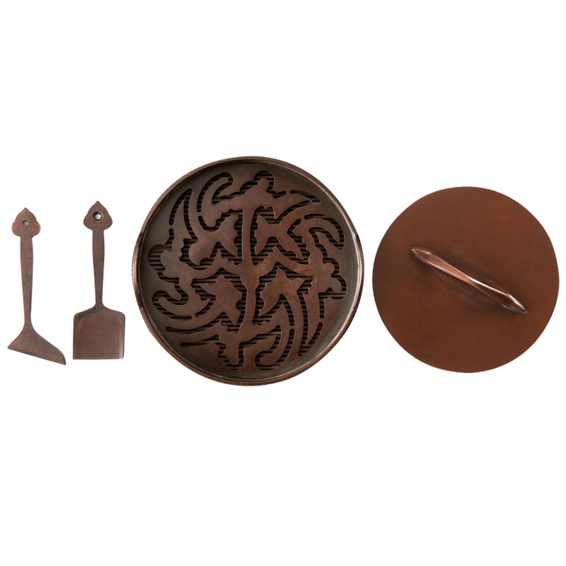 见素香坊督造 五福铜香篆9.8cm苏工仿古香篆铜器香道用品印香图谱