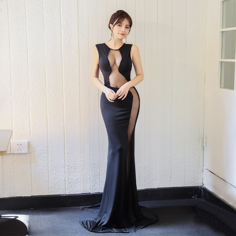 夜总店连衣裙性感衣服沐足工衣长裙桑拿按摩技师工作服夜场晚礼服