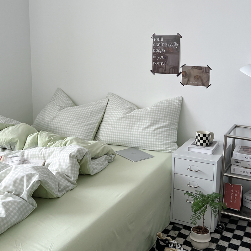 小资生活~四件套水洗棉1.8床上用品被罩床单人学生宿舍三件套床笠