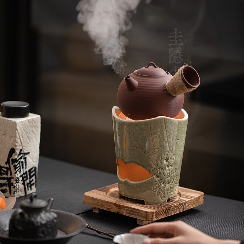 圭隐堂漳州窑手工陶瓷家用复古炭炉围炉煮茶炉陶炉风炉煮茶壶套装