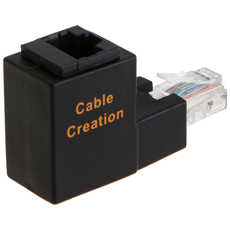 网络网线L型直角转接头路由器交换机千兆网线90度墙角弯头公对母