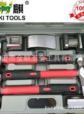 供应七件套红黑包塑柄锻打汽车修理钣金工具组套K7PCS003