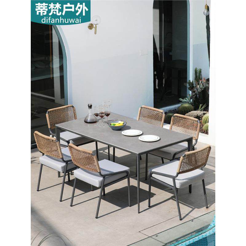 北欧户外餐桌椅组合露天庭院花园烧烤岩板桌子阳台民宿设计师家具,纺织面料/辅料/配套,纺织机械配件,淘宝优惠券,粉丝福利购,淘宝优惠卷