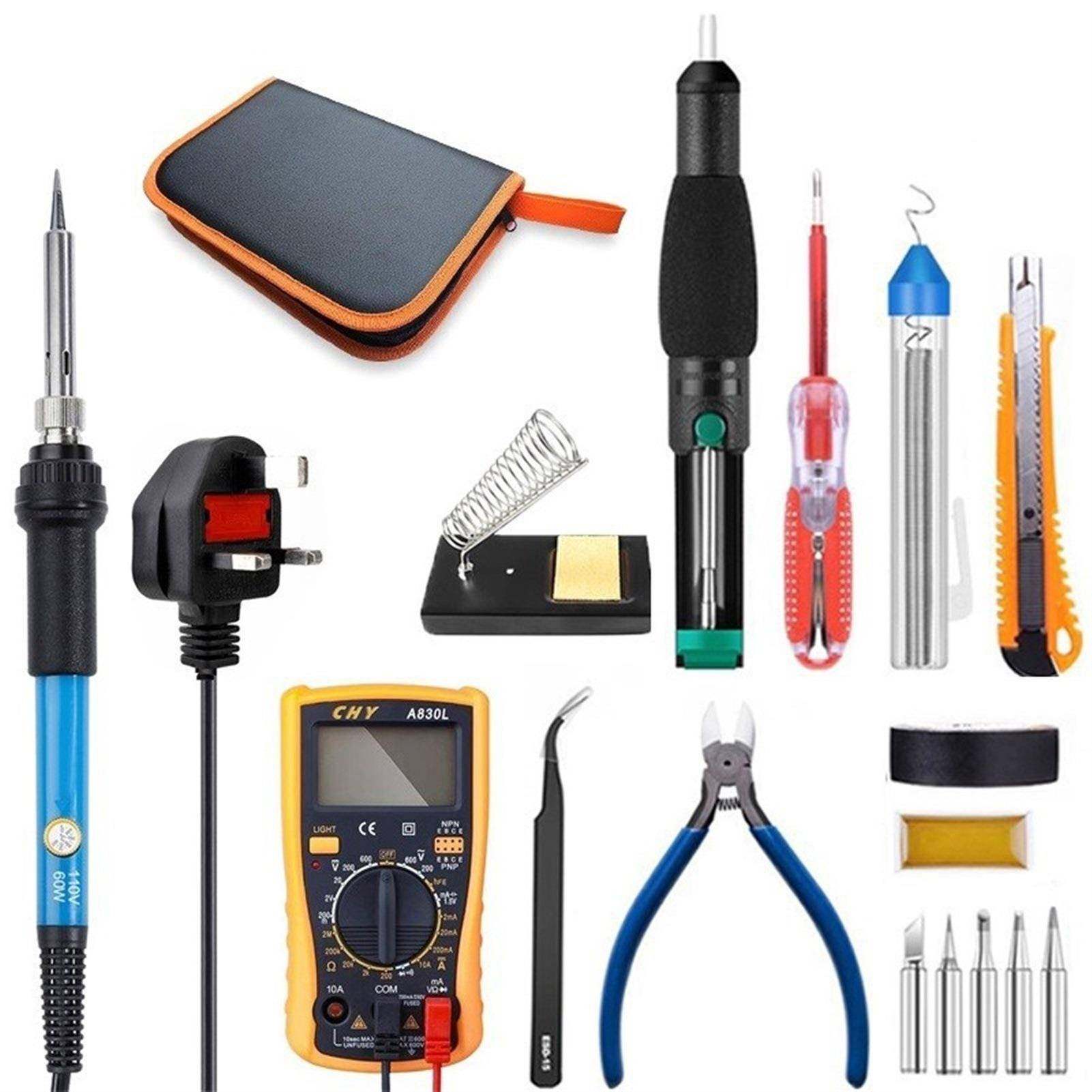 电烙铁焊接套装110V60W焊枪套件带万用表焊接工具包220V出口