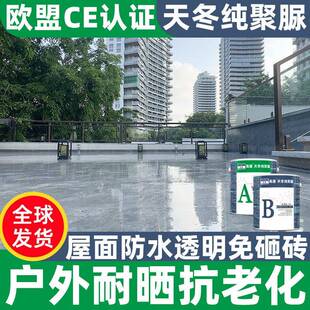 天冬纯聚脲防水隔热涂料屋顶透明胶瓷砖免砸砖补漏外墙房楼顶材料