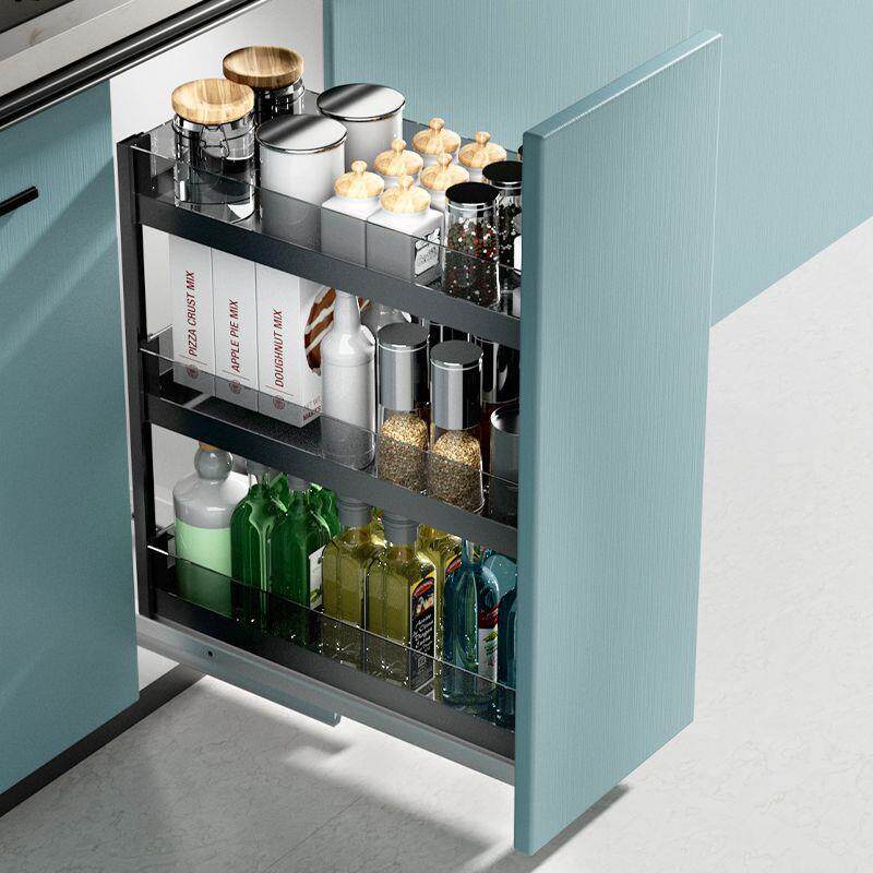 厨房拉篮收纳调味料拉篮橱柜窄柜超极窄小尺寸抽屉拉立式置物架蓝