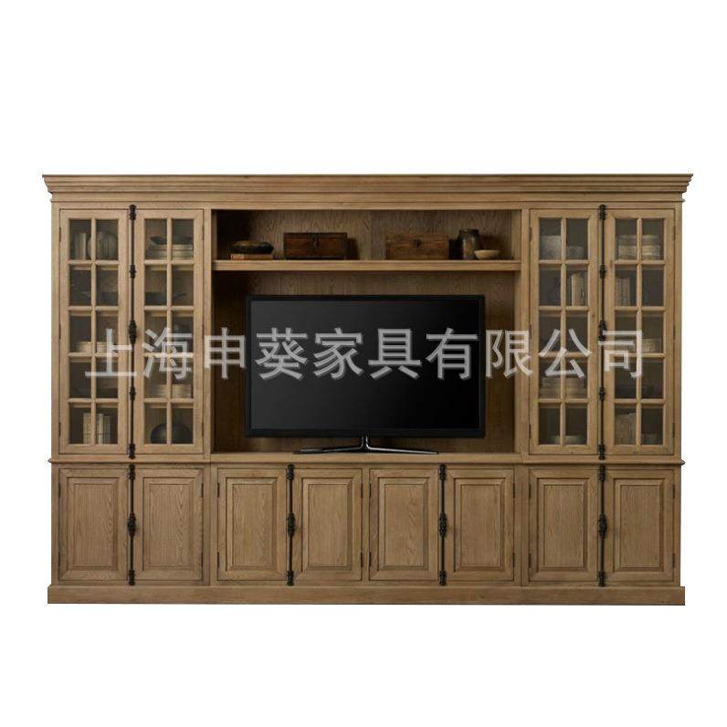 美式乡村大户型电视柜书柜组合柜橡木简约做旧展示柜陈列柜,机械设备,其他机械设备,淘宝优惠券,粉丝福利购,淘宝优惠卷