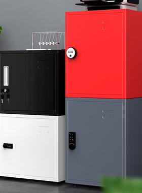 A10L办公小型铁皮文件柜家用密码锁储物柜桌门保密带锁收纳小