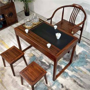 新中式风格茶桌乌金木茶台烧水壶台实木一体茶室茶案阳台组合家用