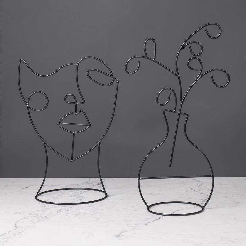 现代简约抽象铁艺人脸花瓶置帽架简约创意金属个性手工工艺品摆件,纺织面料/辅料/配套,纺织机械配件,淘宝优惠券,粉丝福利购,淘宝优惠卷