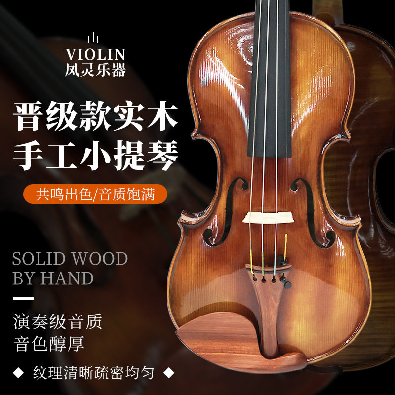 小提琴成人学生练习进阶小提琴经典初学者演奏级乐器枫木背侧板