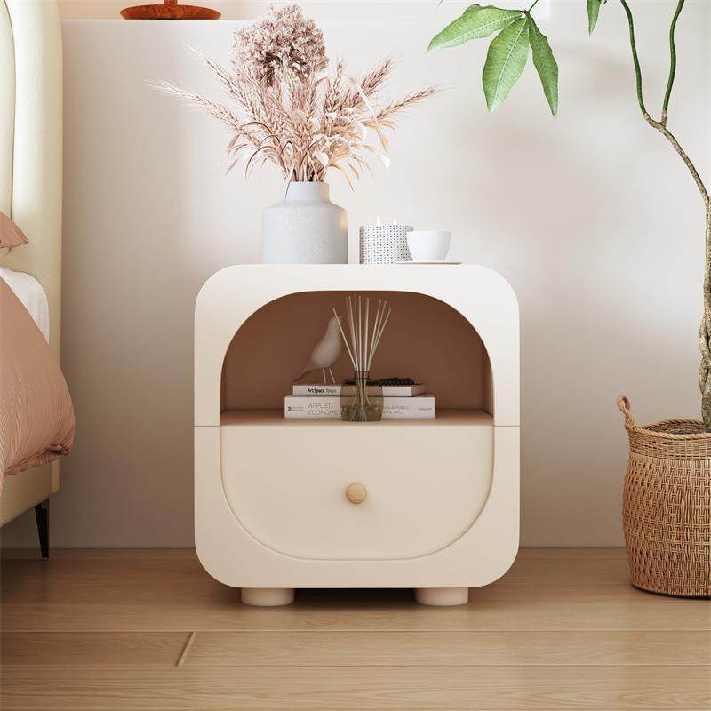 奶油风床头柜简约现代轻奢感网红创意卧室收纳储物小型床边柜,收纳整理,烫衣板及配件,淘宝优惠券,粉丝福利购,淘宝优惠卷
