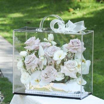 亚克力花盒大号手提鲜花盒黑底行李箱收纳盒插花展示盒,智能设备,其他智能设备,淘宝优惠券,粉丝福利购,淘宝优惠卷