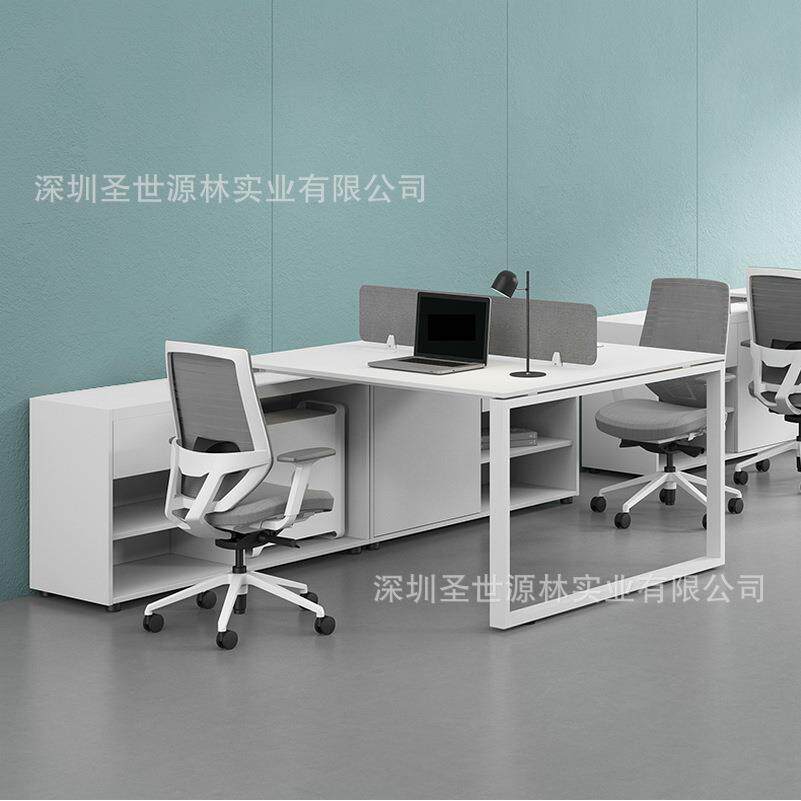 创意办公室桌财务办公桌简约现代职员办公桌椅双人白色工位办公桌