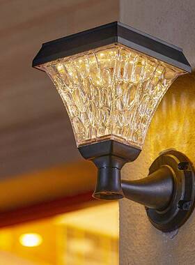 太阳能壁灯户外防水庭院墙壁灯LED智能光控家用大门灯室外露台灯