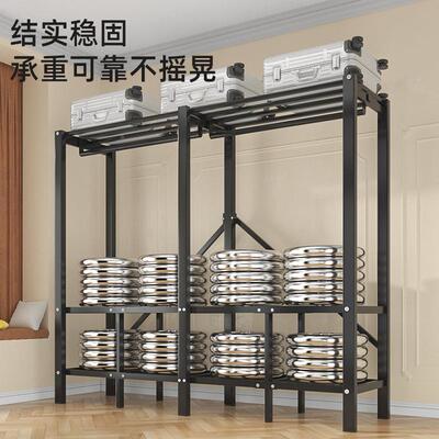 简易布衣柜免安装折加加粗厚全钢架卧室家用出装租房IBO新款叠组