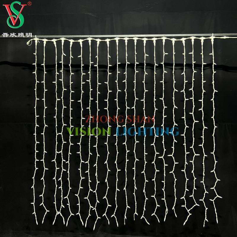 星厂家直销led窗帘灯串街道亮诞化商场墙体美陈装XGV饰灯彩圣星灯