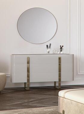 NSA603IKX8意式轻奢乳白色床头设柜简户约现代小型卧室床边柜计师