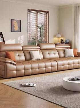 意式极简生皮沙发直客厅现代简约设FVA计师款奢排大平层轻皮艺沙