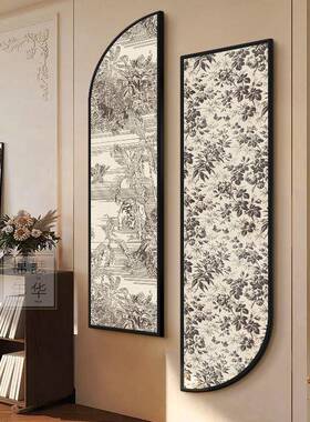 法式中国风过玄关装饰画南洋尽中古风复古RGQ入户门走廊道客厅挂