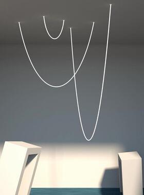 极线条设计师样板房客灯loft挑高复别墅简楼式梯间餐86088厅厅展