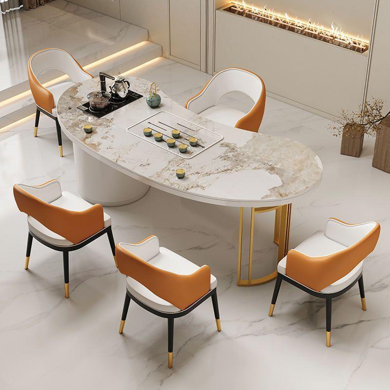 轻奢岩板茶桌椅组合简约现代办公室茶茶豪华桌几客茶几厅网红茶具