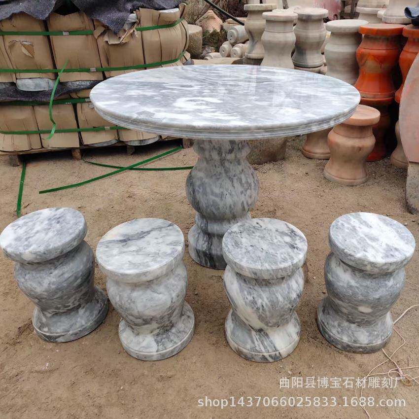 天花岗岩圆户外石567桌石桌凳别墅庭院花然园石头桌子货座椅现优