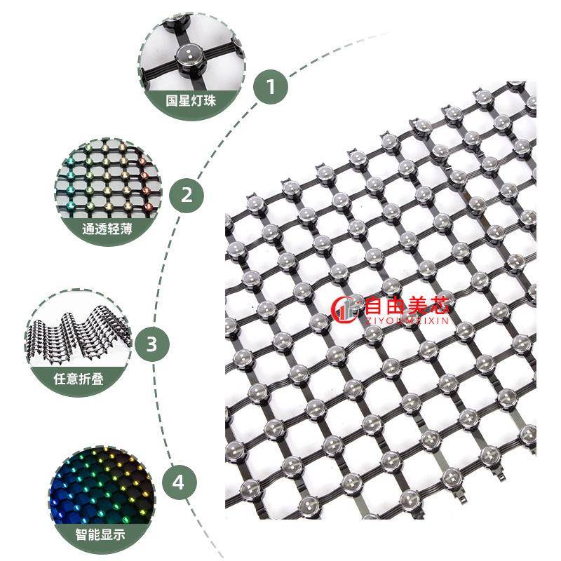 网格墙屏厂家文P100户外双灯led像素屏P1002cm亮化幕异形旅广网格