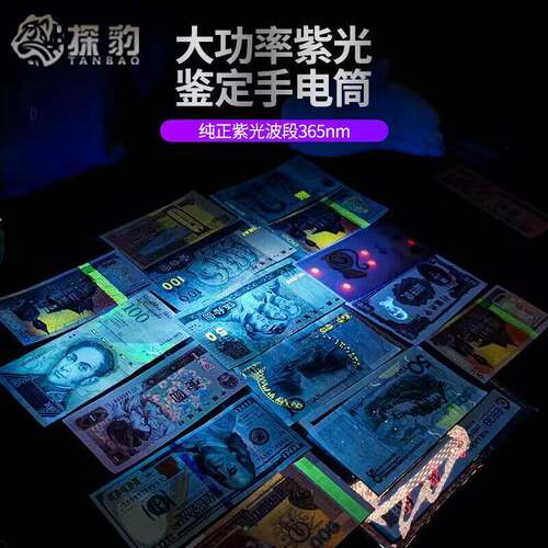 探豹大功率文紫961紫光灯鉴定测专用外线检测烟酒钱币防伪玩荧光