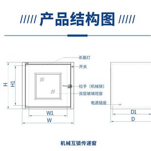 锈钢801传机递窗室密封条无尘间实验30不4不锈钢传递窗械互锁传递