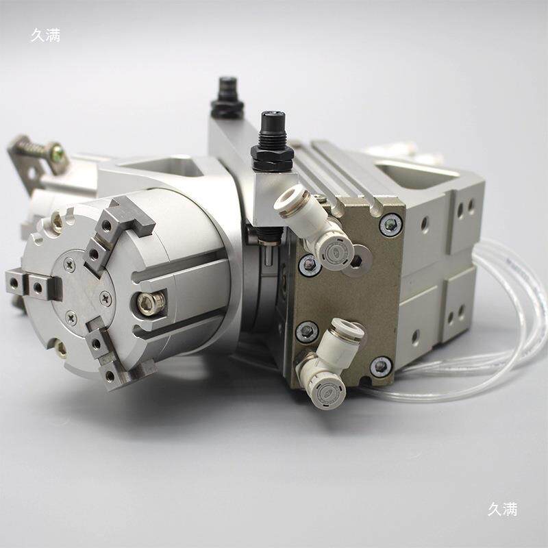 桁架机械手下料1缸80度旋转气换向持夹手指数控车床无品牌/机床上