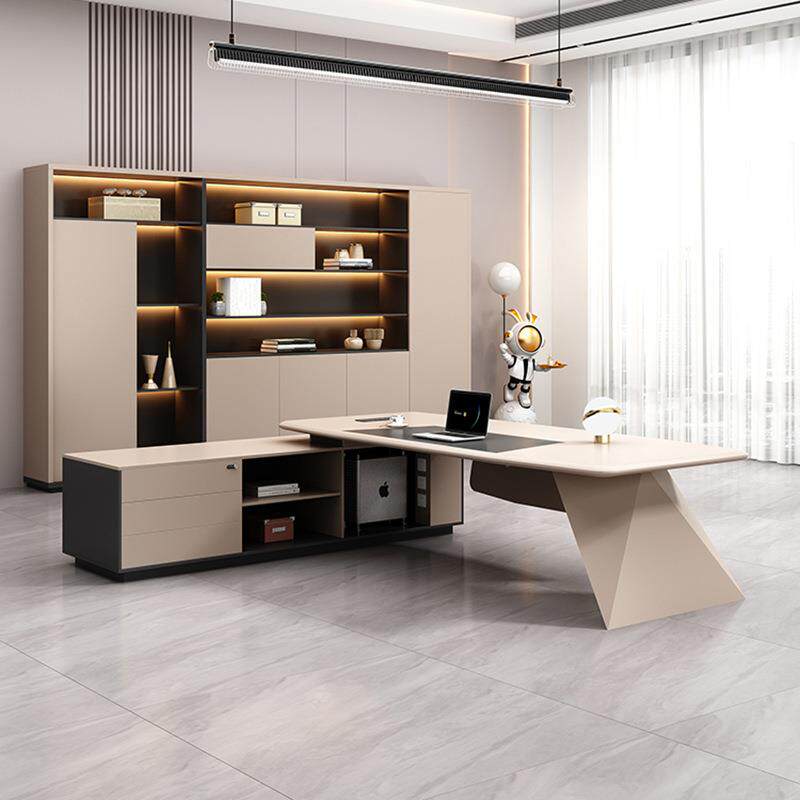 钢琴烤漆桌KD26公设计师意高端总办裁老板桌时尚创白色经理主管大