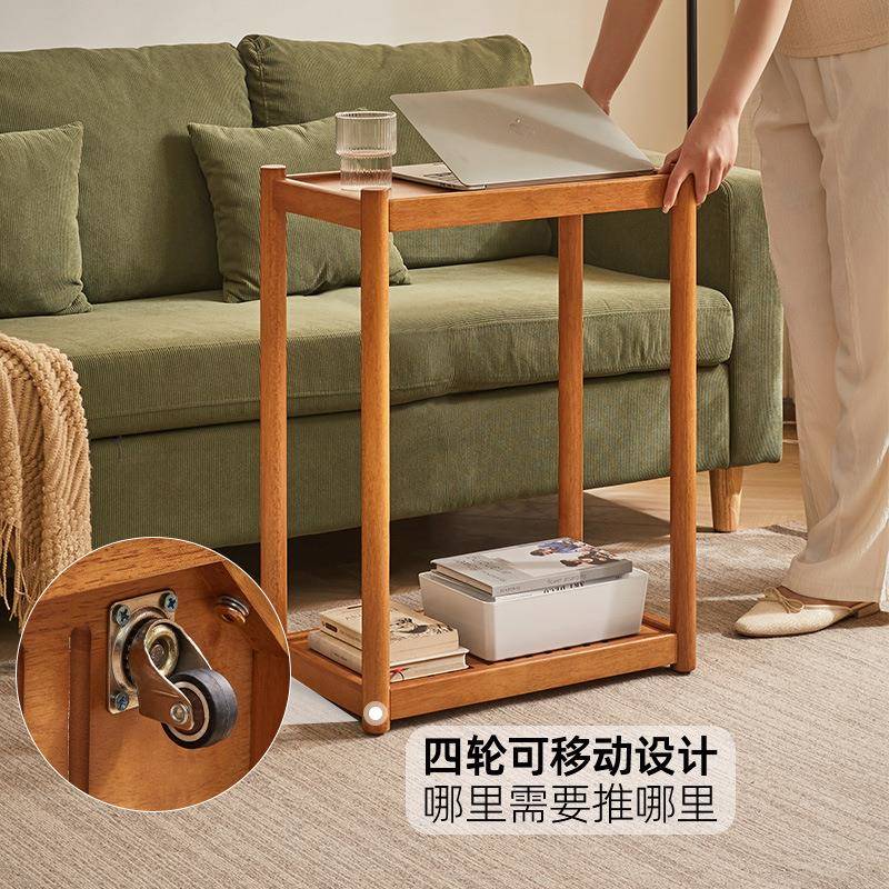 实木机箱置物架置电托主机放柜双层打脑印机支架架边柜可F98S7T9H