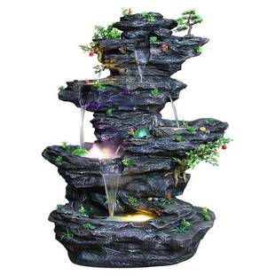 假山喷泉水鱼池风客水流轮招财厅室内MNV办公室花园室外落地摆件