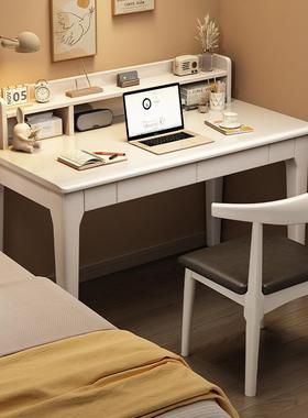 实木书学生家用带书架卧一体写习字台书房简桌易OZA电脑桌室床边