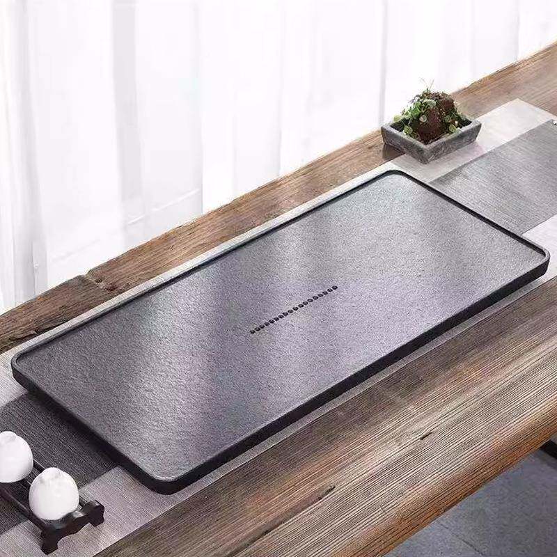功天然乌金石茶盘整块用小型排水茶干泡台办IZA公室用夫石头茶托