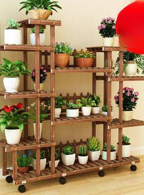 花架子花客厅多层置物架落家地盆架多肉用架室NIY内实木阳台养花