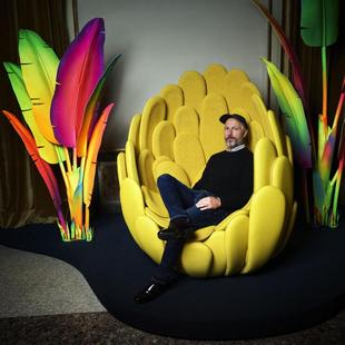 大BULBO单人沙发瓣椅意式设计师款花意椅利花朵轻奢创意异487形沙
