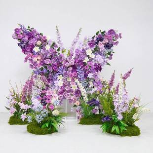 20251013紫系巨色型艺蝴蝶花服装店橱窗景装饰网红打造卡点道具纸